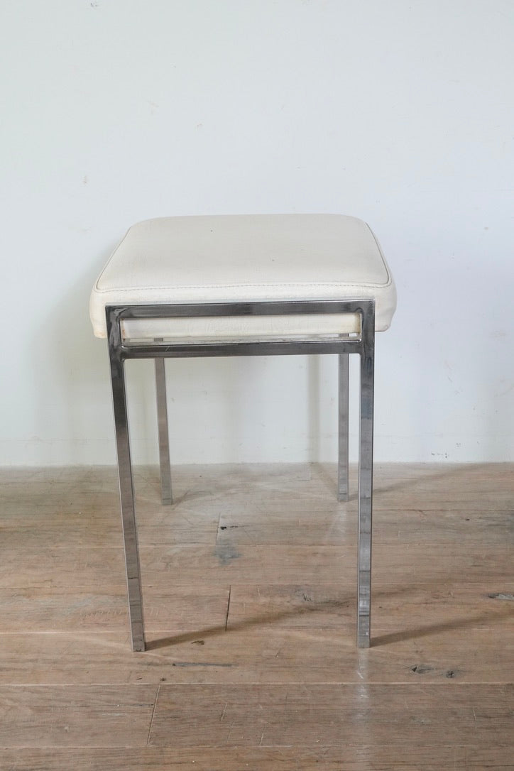 Vintage Leather Stool 202506022
