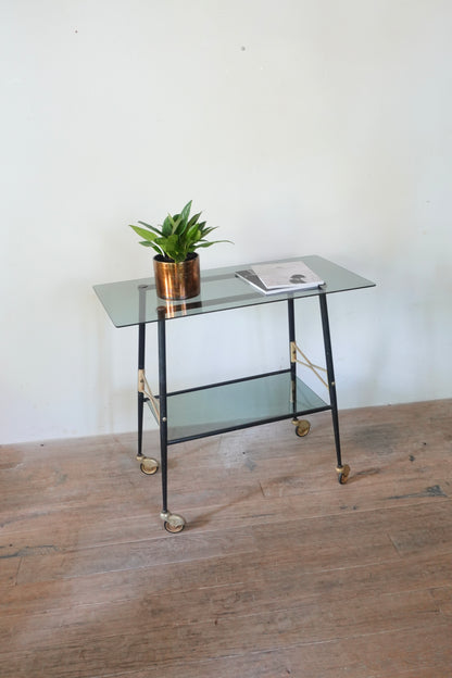 Vintage Glass Rolling Table 202504285