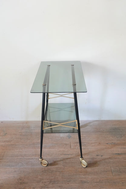 Vintage Glass Rolling Table 202504285