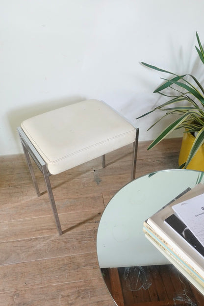 Vintage Leather Stool 202506022